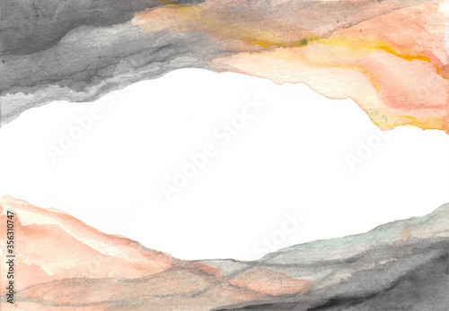black orange shadow layering watercolor background abstract