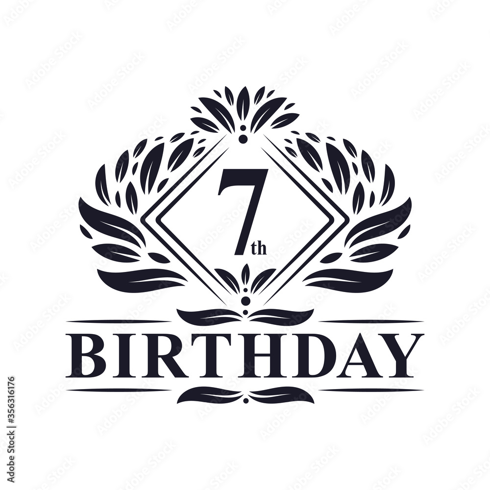 7 years Birthday Logo, Luxury 7th Birthday Celebration. 7 years Birthday Logo, Luxury 7th Birthday Celebration.