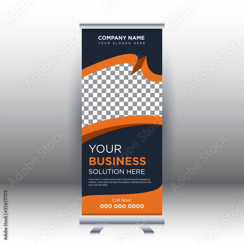 Creative abstract modern corporate business vertical roll up banner design template vector illustration concept exhibition advertising, presentation, cover publication.