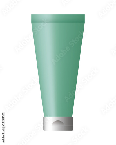 cream bottle product with metalic green color