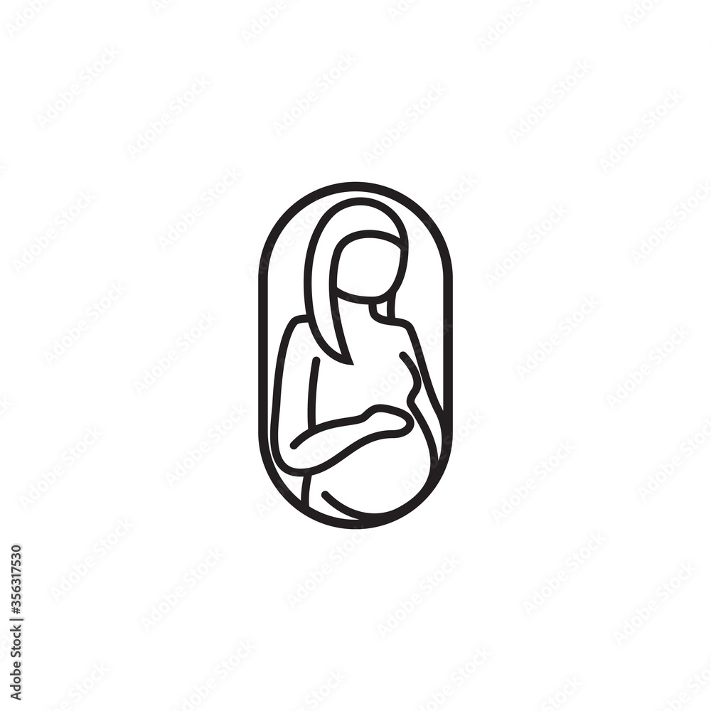 vector illustration of a pregnant women symbol vector illustration of a pregnant women symbol