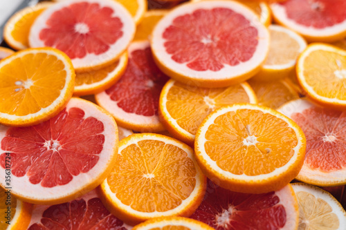 Oranges,Grapefruit,Lemon Fruit orange on white background