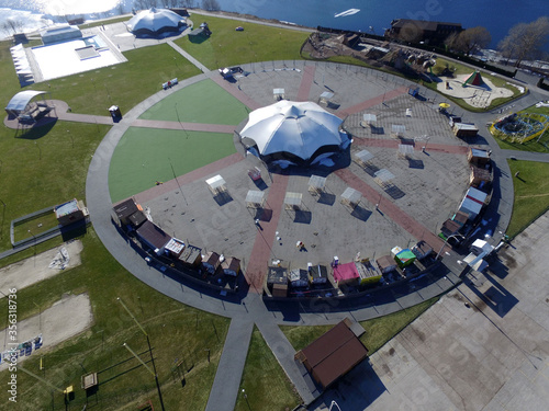 Amusement park (drone aerial view). Kiev,Ukraine photo