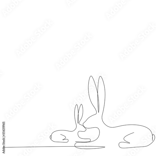 Bunny family animal silhouette vector illustration