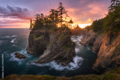 Oregon Coast with sea stack, USA photo
