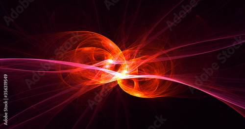 3D rendering abstract multicolor fractal light background