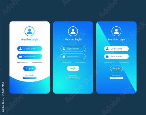 User Interface Kit Login Form Template Design