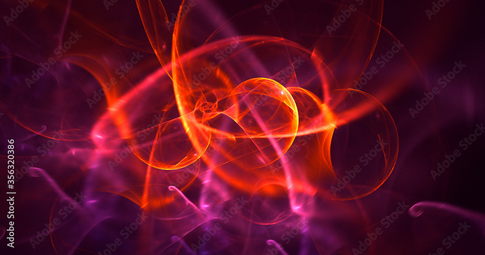 3D rendering abstract multicolor fractal light background