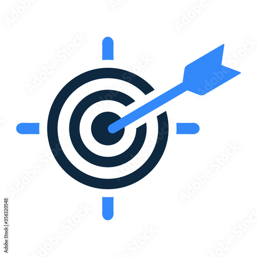 Business goal or target icon, dart board