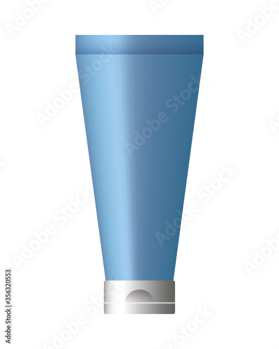 cream bottle product with metalic blue color