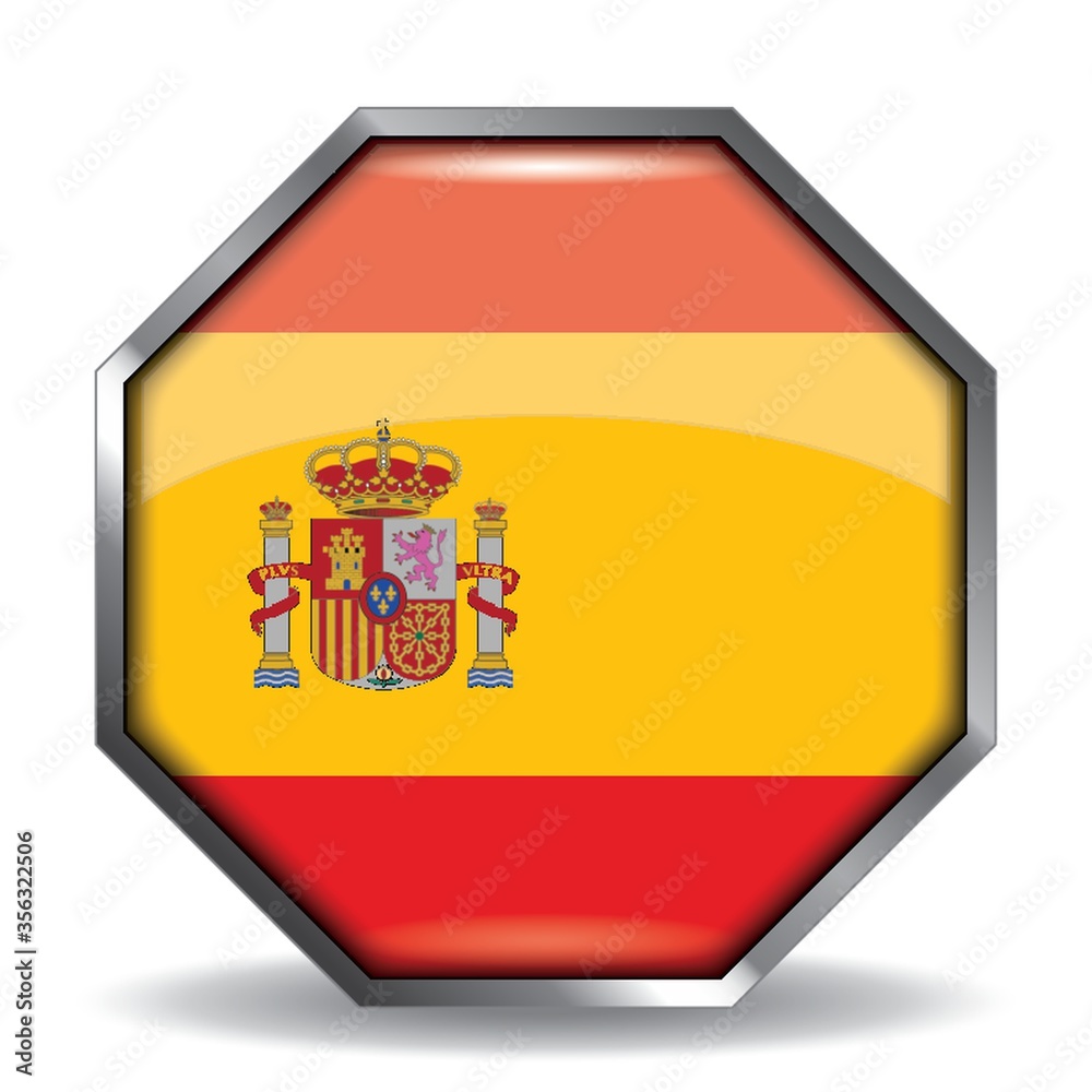 Obraz premium spain flag button