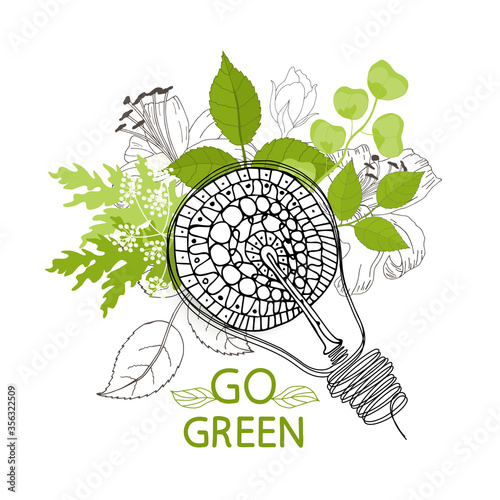 Green light, environmental concept.