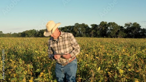 MS DS Farmer with digital tablet in field / Plattsburg, Missouri, USA photo