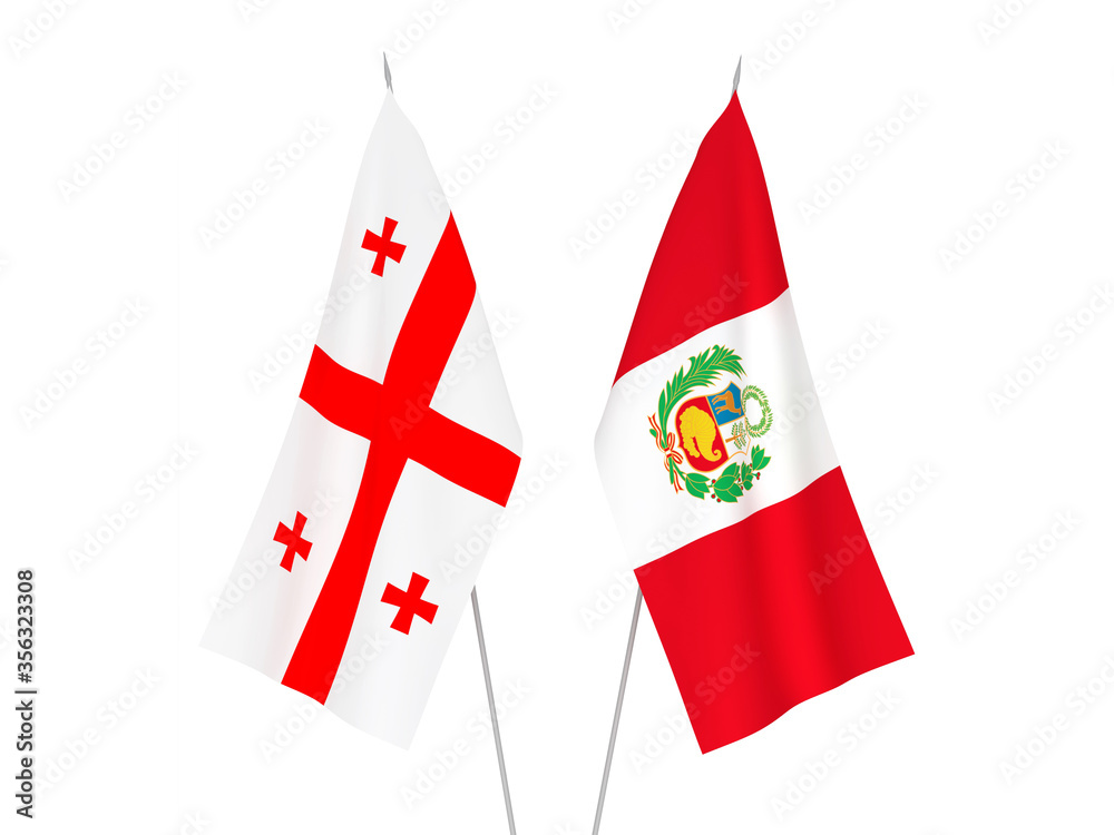 Georgia and Peru flags