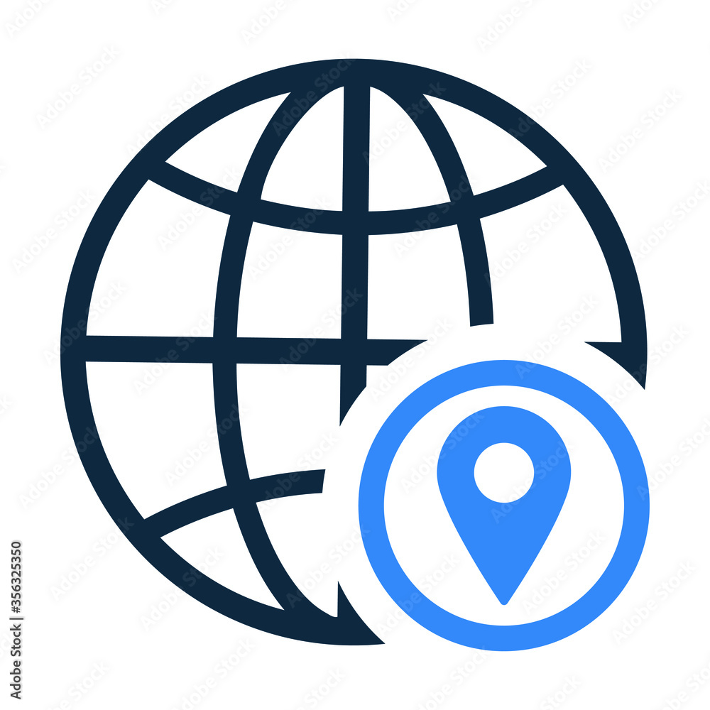 Global location or navigation vector icon Global location or navigation vector icon