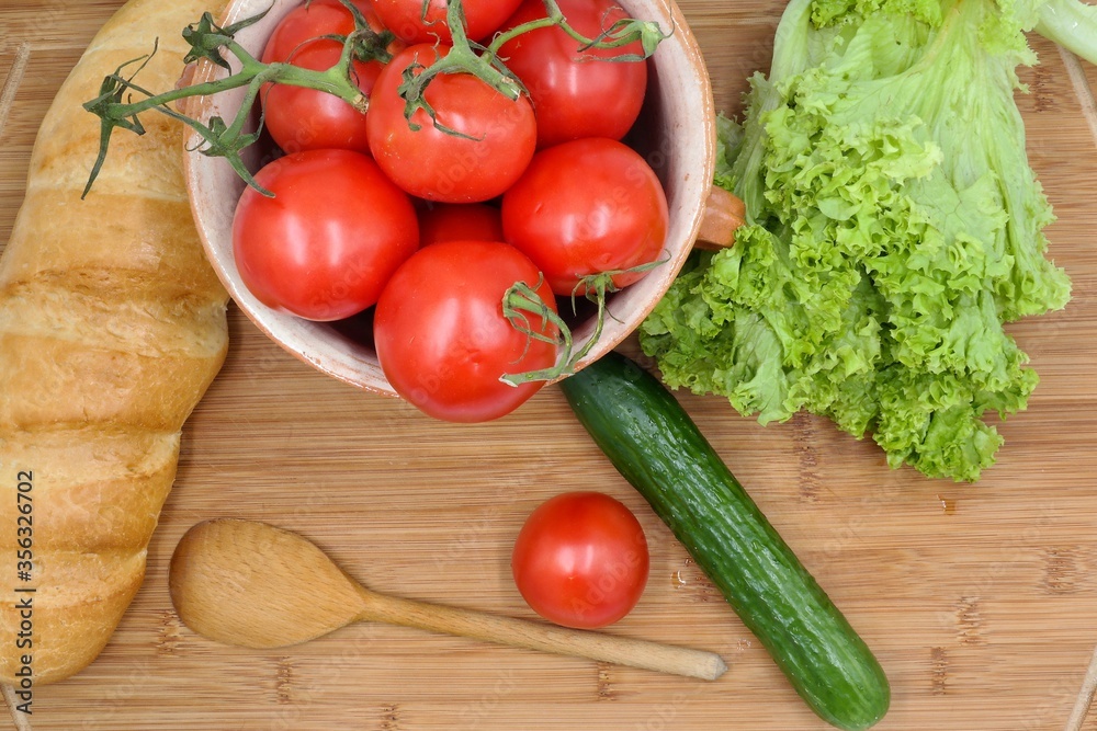 fresh vegetables on wooden board fresh vegetables on wooden board