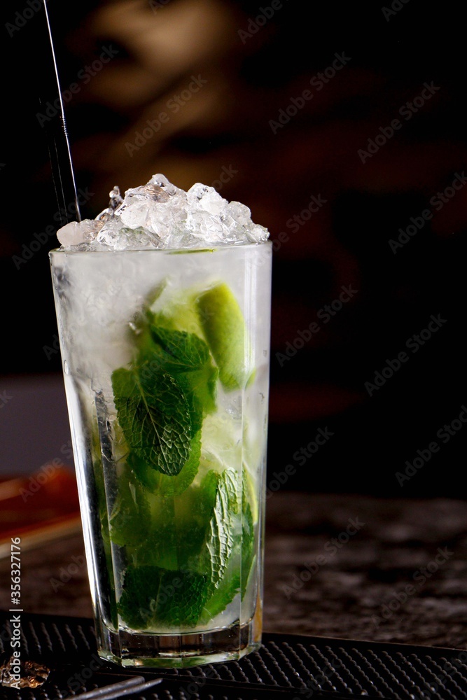 mojito cocktail on black background mojito cocktail on black background