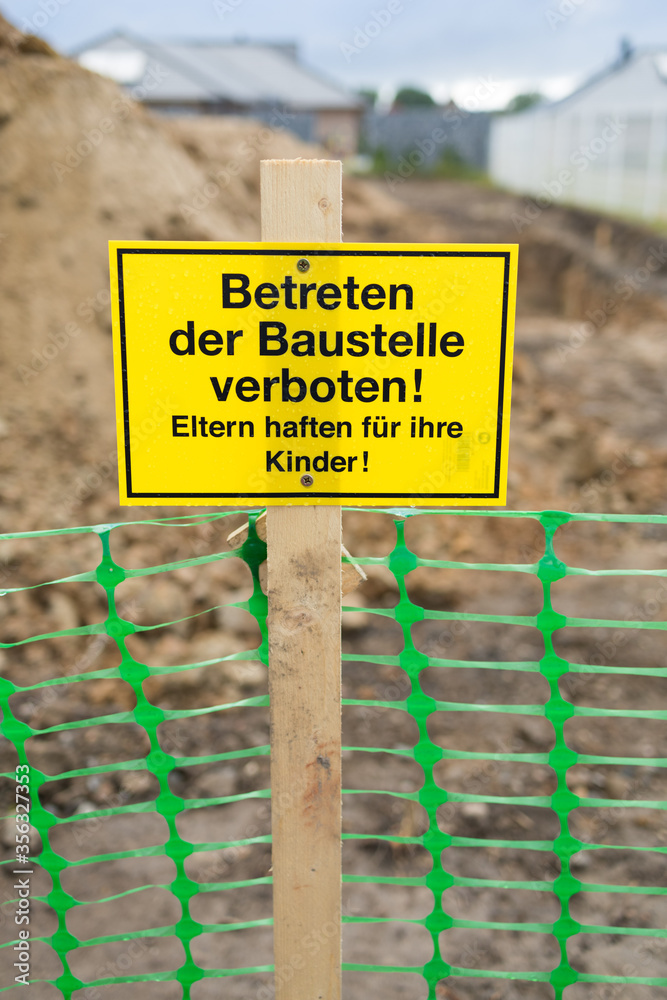 Verbotsschild 'Betreten Der Baustelle Verboten' – Warnschild Für Baustellen & Gesperrte Bereiche