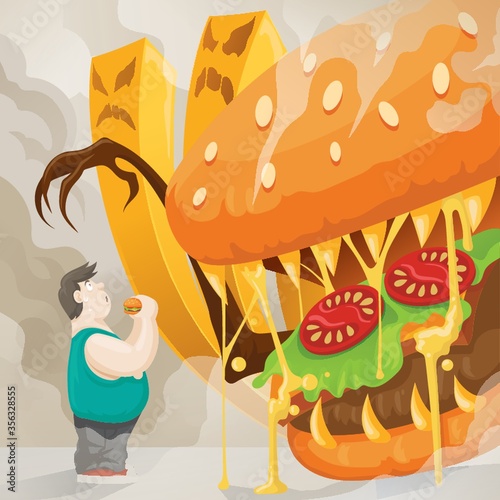 unhealthy eating concept