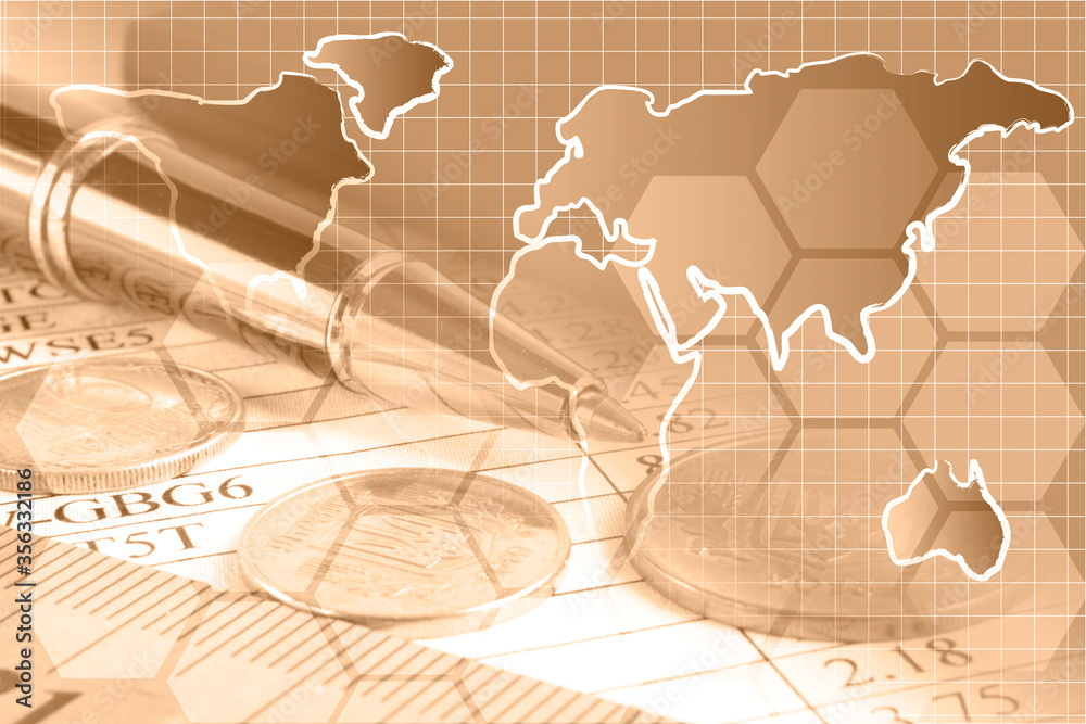 Mail signs, graph and map Mail signs, graph and map