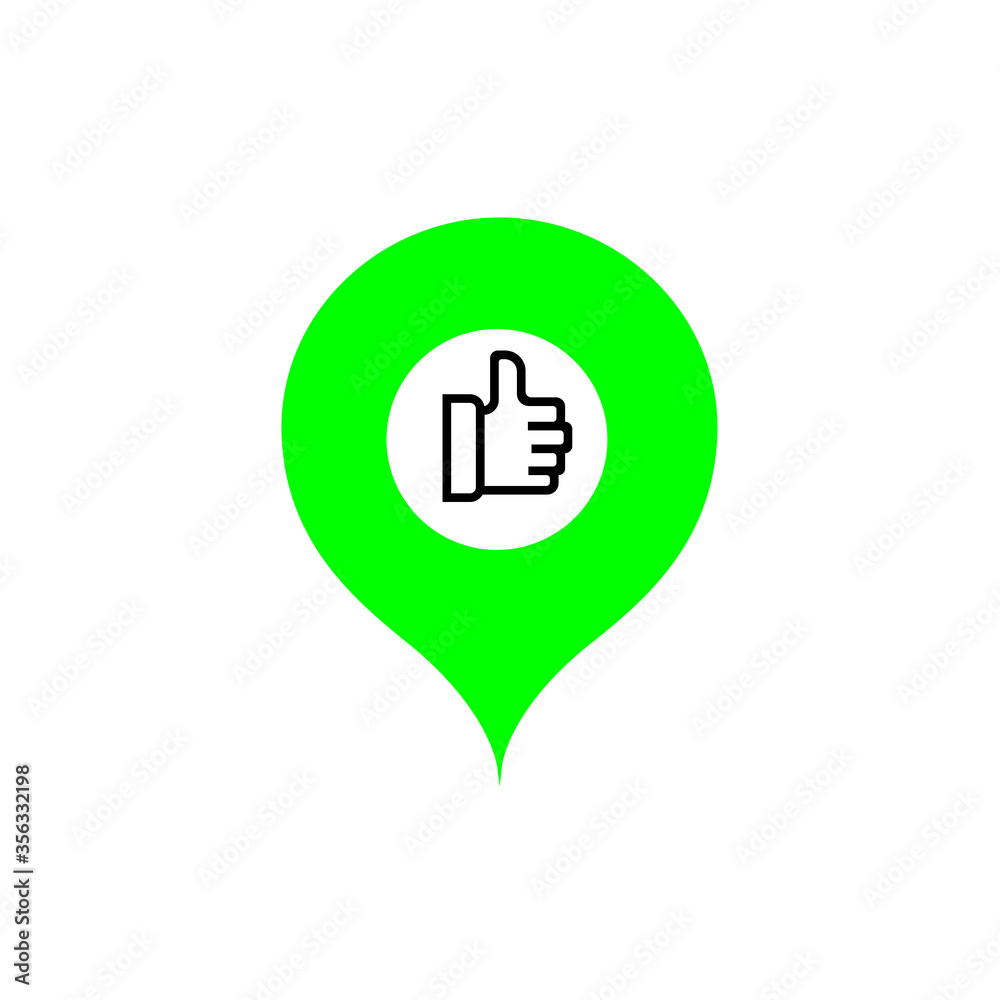 Location and thumb up green icon. eps ten Location and thumb up green icon. eps ten