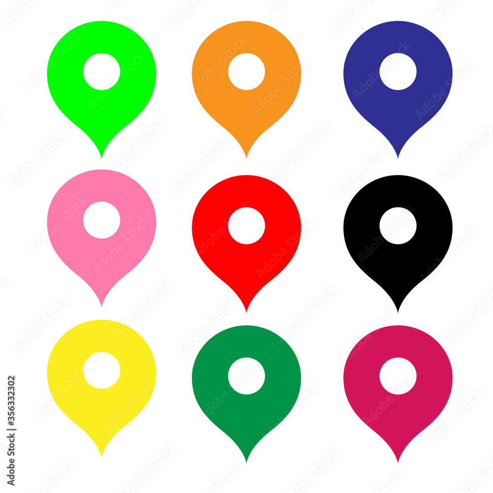 Set of gps icons colorful eps ten Set of gps icons colorful eps ten