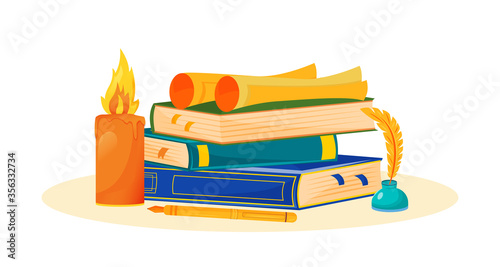 Creative writing flat concept vector illustration