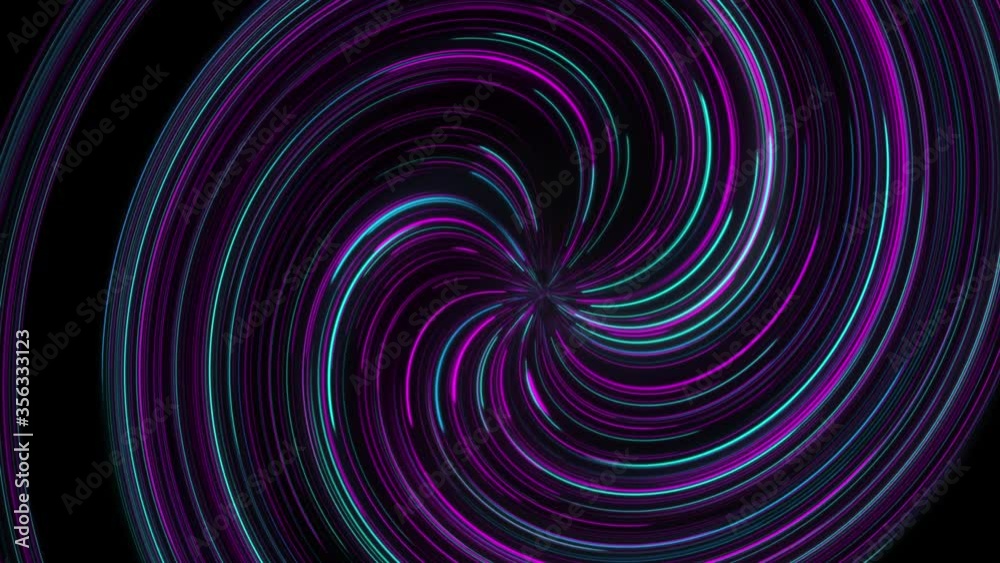 MS Neon colored swirl on black background