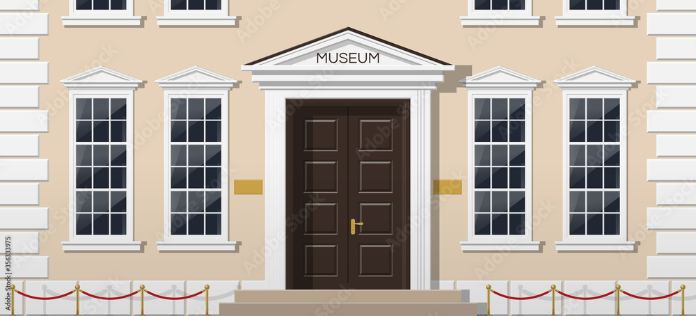 Fototapeta premium classic museum gallery facade exterior vector illustration