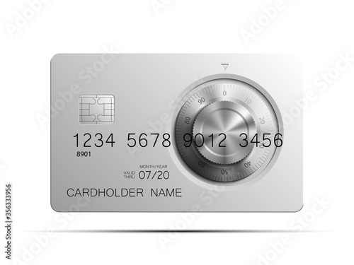 steel credit card with a combination lock on the front side