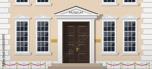 classic museum gallery facade exterior vector illustration