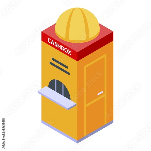 Circus cashbox icon. Isometric of circus cashbox vector icon for web design isolated on white background