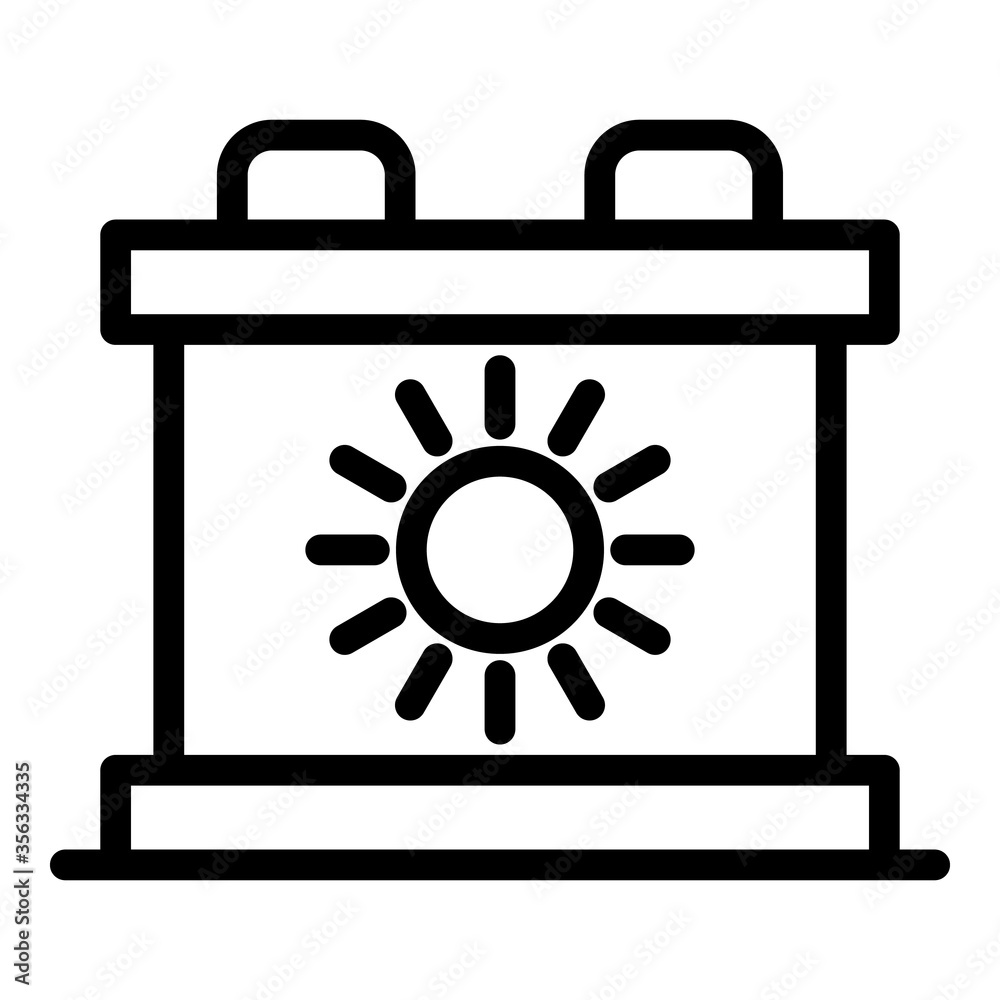 Solar battery icon. Outline solar battery vector icon for web design isolated on white background Solar battery icon. Outline solar battery vector icon for web design isolated on white background