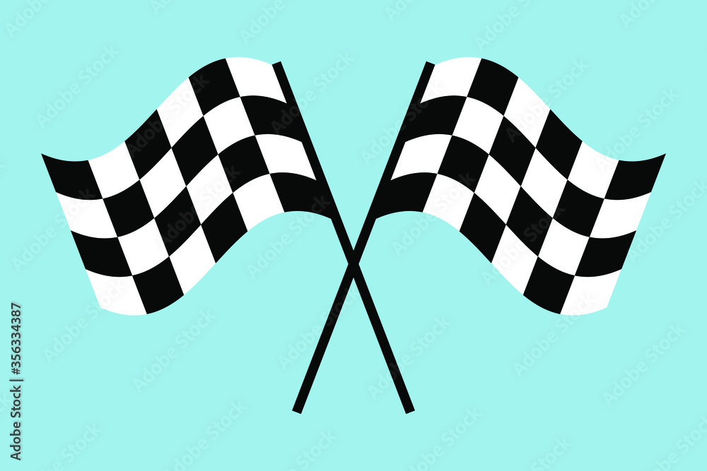 Fototapeta premium racing flag with checkered flag vector