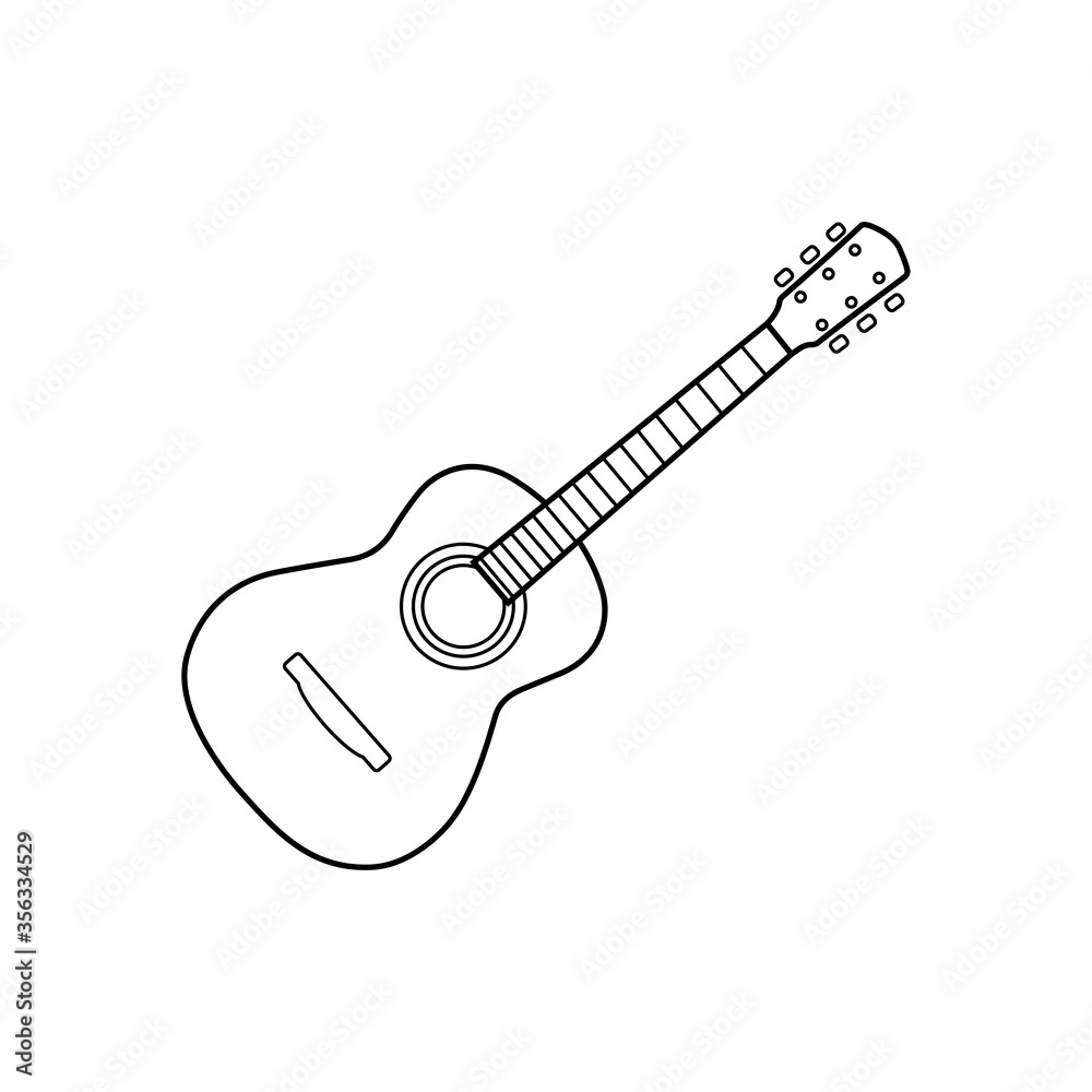Naklejka premium acoustic guitar icon vector design template