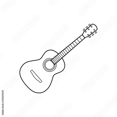 acoustic guitar icon vector design template