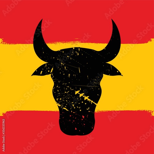 spain flag with bull