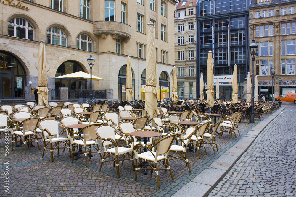 Street cafe in Old Town in Leipzig