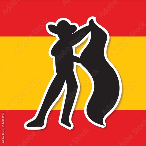 spain flag and matador