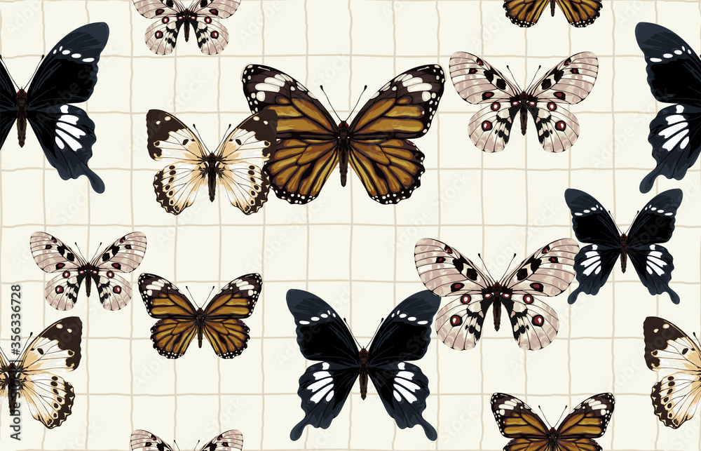 Beautiful and dainty butterflies seamless pattern. Beautiful and dainty butterflies seamless pattern.