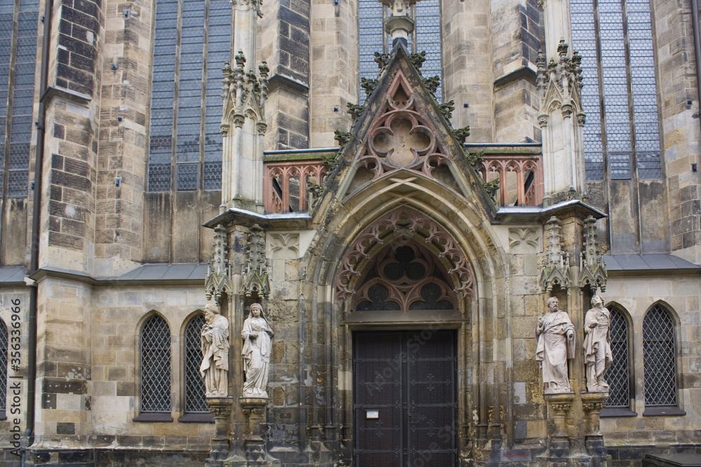 Fragment of St Thomas Church (or Thomaskirche) in Leipzig, Germany