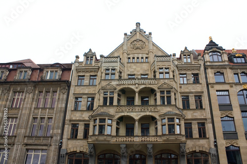 Historical building in Old Town in Leipzig, Germany