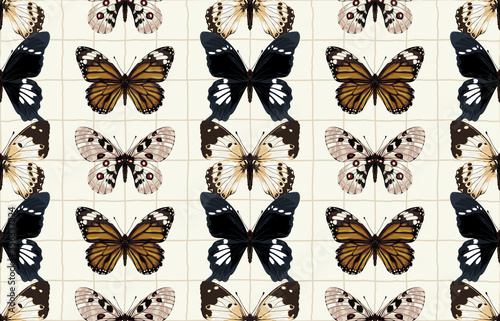 Beautiful and dainty butterflies seamless pattern. © Karmina