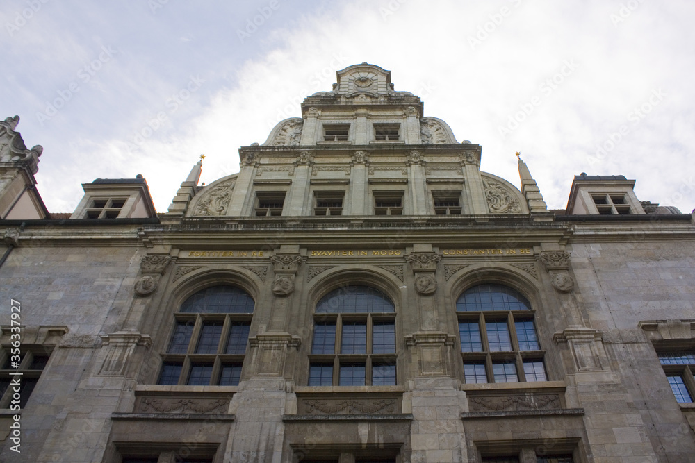 Fragment of New Town Hall (or Neues Rathaus) in Leipzig, Germany