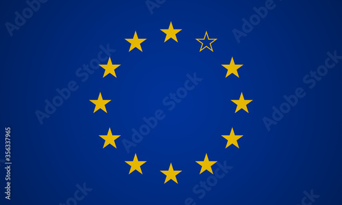 The flag of the European Union without a single star. EU flag without UK. The United Kingdom of Great Britain and Northern Ireland country withdrew from Europe. Recent events in the world