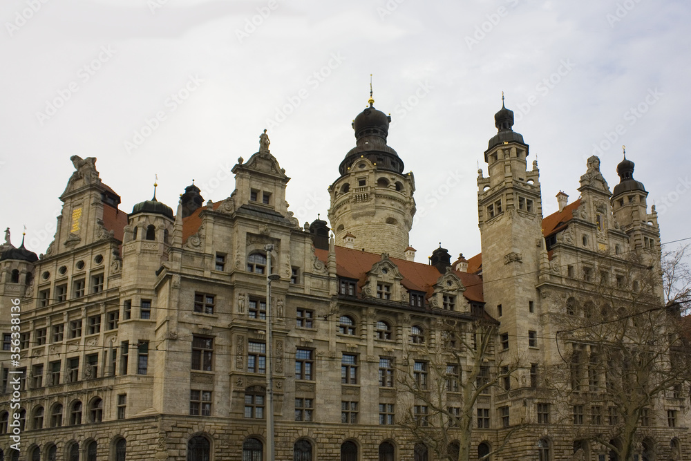 New Town Hall (or Neues Rathaus) in Leipzig, Germany	
