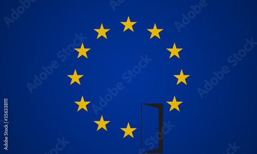 Brexit. The flag of the European Union without a single star. EU flag without UK. The United Kingdom of Great Britain and Northern Ireland country withdrew from Europe. Recent events in the world