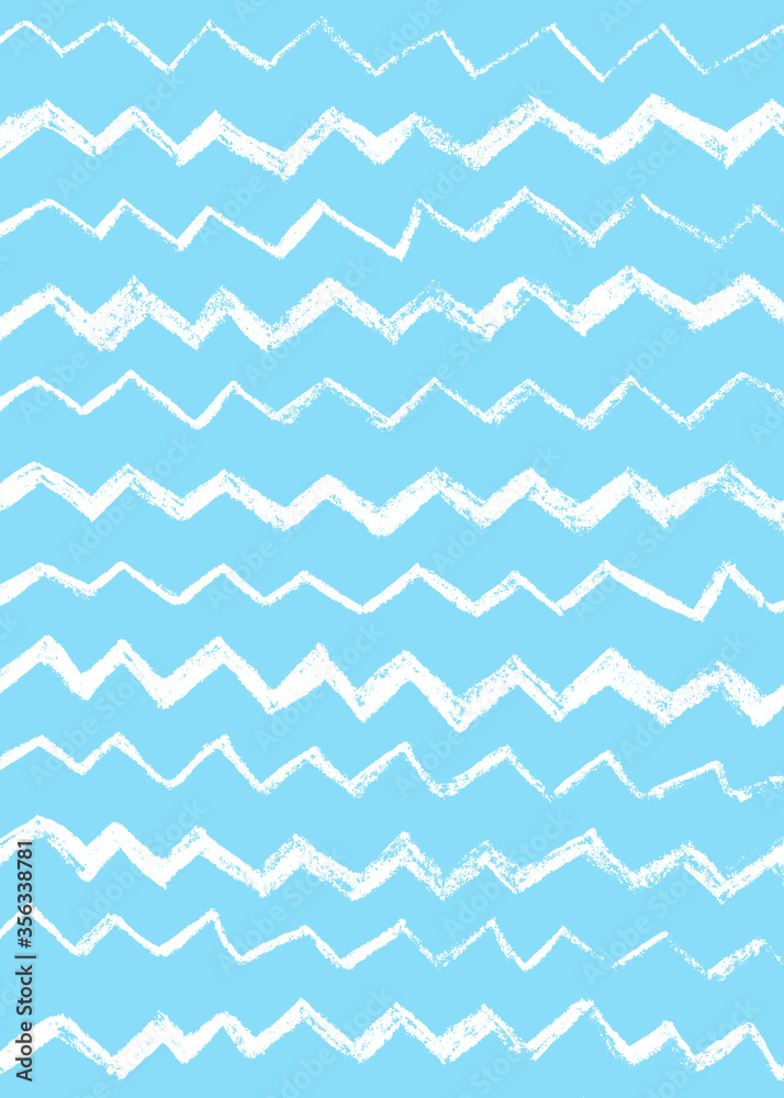 Abstract simple cool background with zigzag stripes, broken lines, waves, brush strokes. Hand drawn texture with chevron. Hipster graphic design