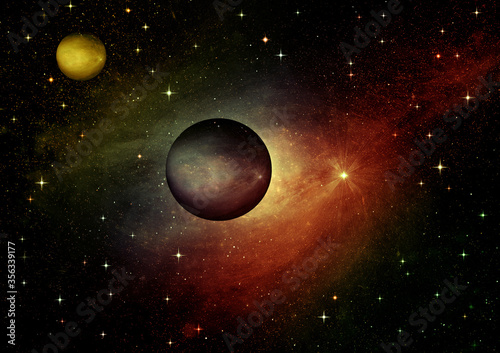 galaxy in a free space. 3D rendering