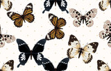Beautiful and dainty butterflies seamless pattern.